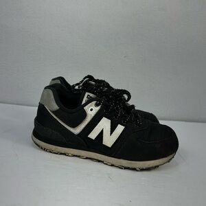 New Balance 574 Black White Classic Casual Running Sneakers Kids Youth Size 13